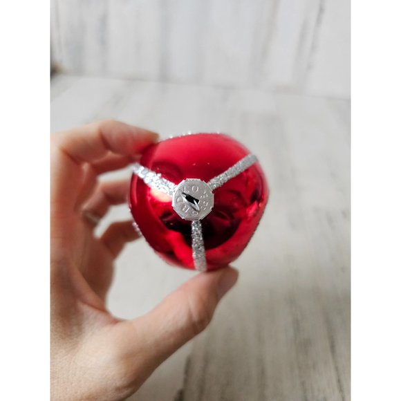 Vintage radko house cabin glitter teardrop red ornament Xmas tree - Picture 10 of 12